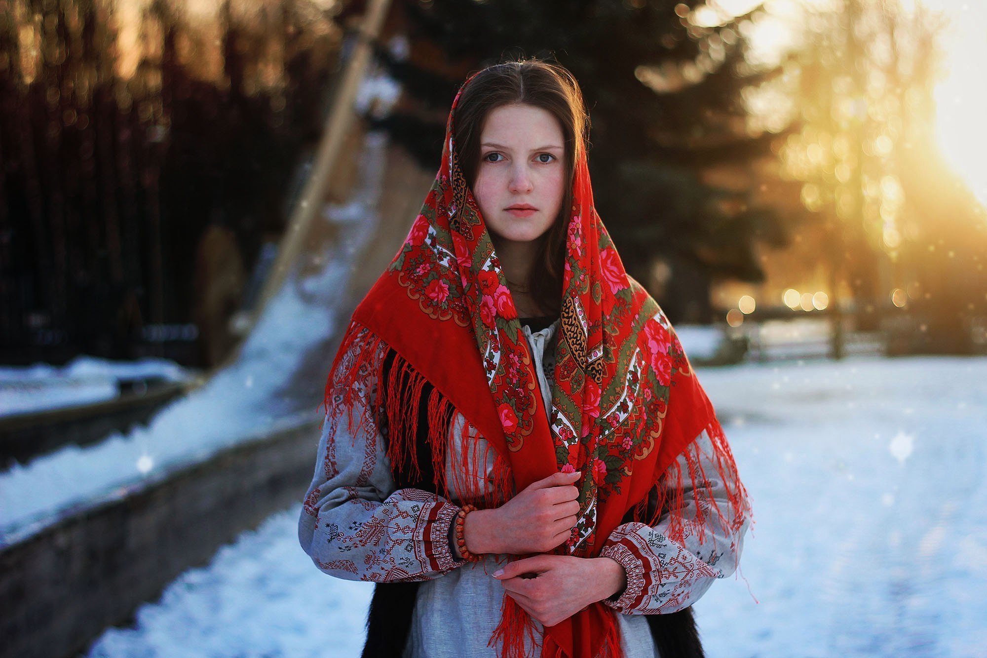 Girls in Slavic costumes in Gazipur