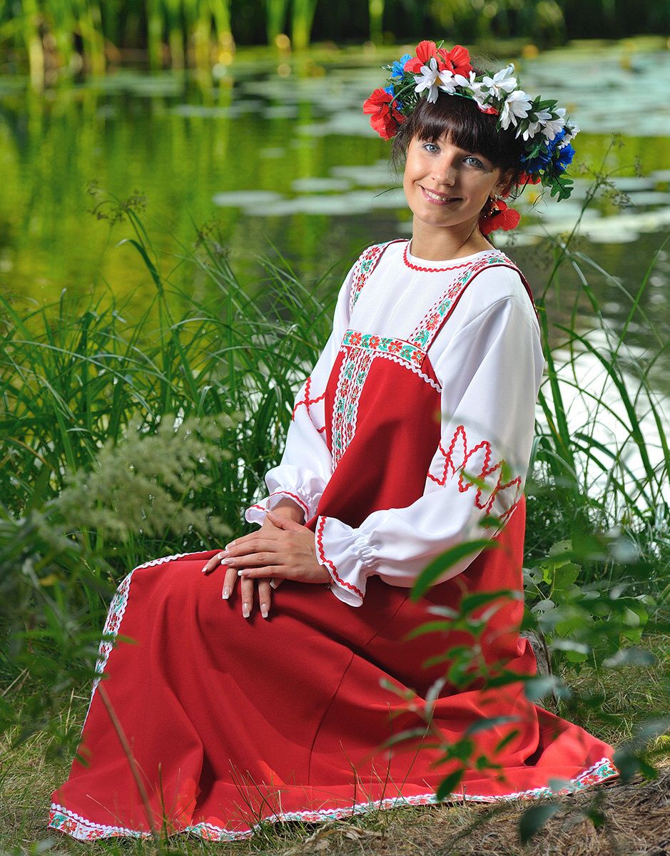 Beautiful girl Girls in Slavic costumes in Gazipur